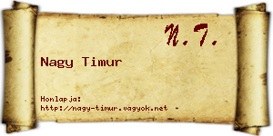 Nagy Timur névjegykártya